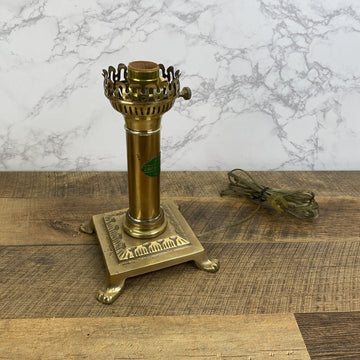 Vintage ORIENT EXPRESS Paris Istanbul 9” Brass Table Desk Train Lamp Claw Feet