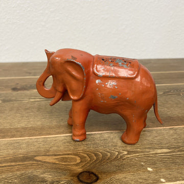 Vintage Piggy Bank Of Los Angeles Security First National Red Elephant Cast Iron