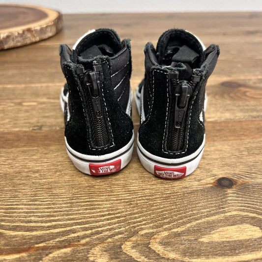 Vans Legendary SK8-Hi Zip Black White Toddler 6 Shoes Heel Zippers Easy-In/Out