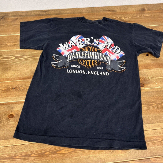 Harley Davidson Warr's London England Graphic T-Shirt Biker 1996 Medium