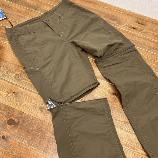 Kuhl Horizon Convertible Women's Hiking Khaki Pants, Size 12 Reg Olive Green