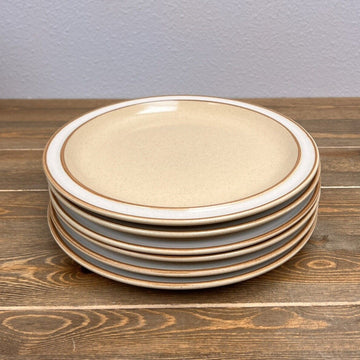 Vintage Set 6 Sunmarc Ayer's Rock Fawn SM-6505 Stoneware 10" Dinner Plates Japan