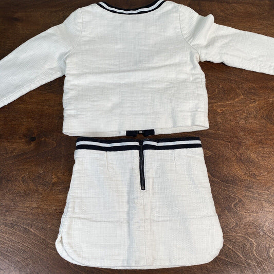 Karl Lagerfeld Kids White & Black Long Sleeve Sweater & Skirt Girls Size 4-102cm