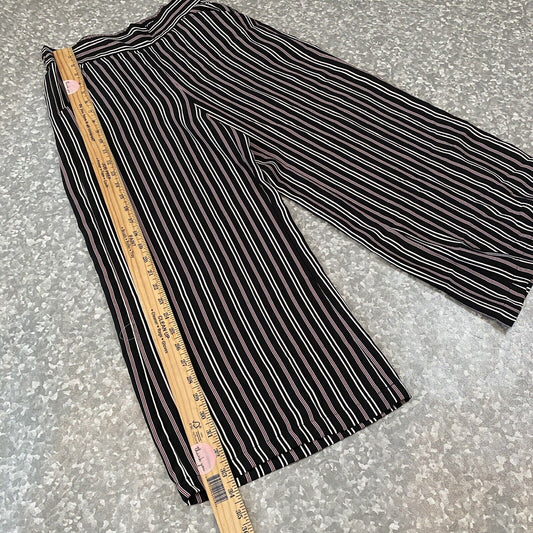 Max Studio Women's Black Red Stripe Wide Leg Palazzo Pants Size Small