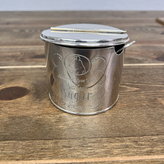 RARE Vintage Disney Winnie the Pooh Sugar Canister Silver Plated