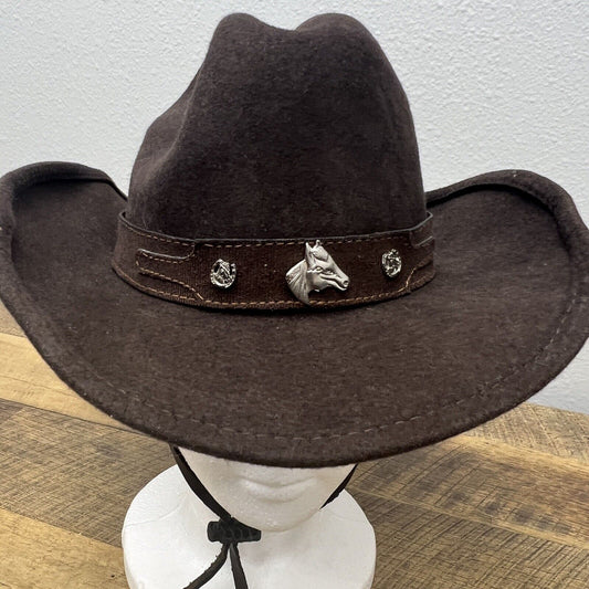 BULLHIDE cowboy hat, size M, Wool brim, metal accents, brown