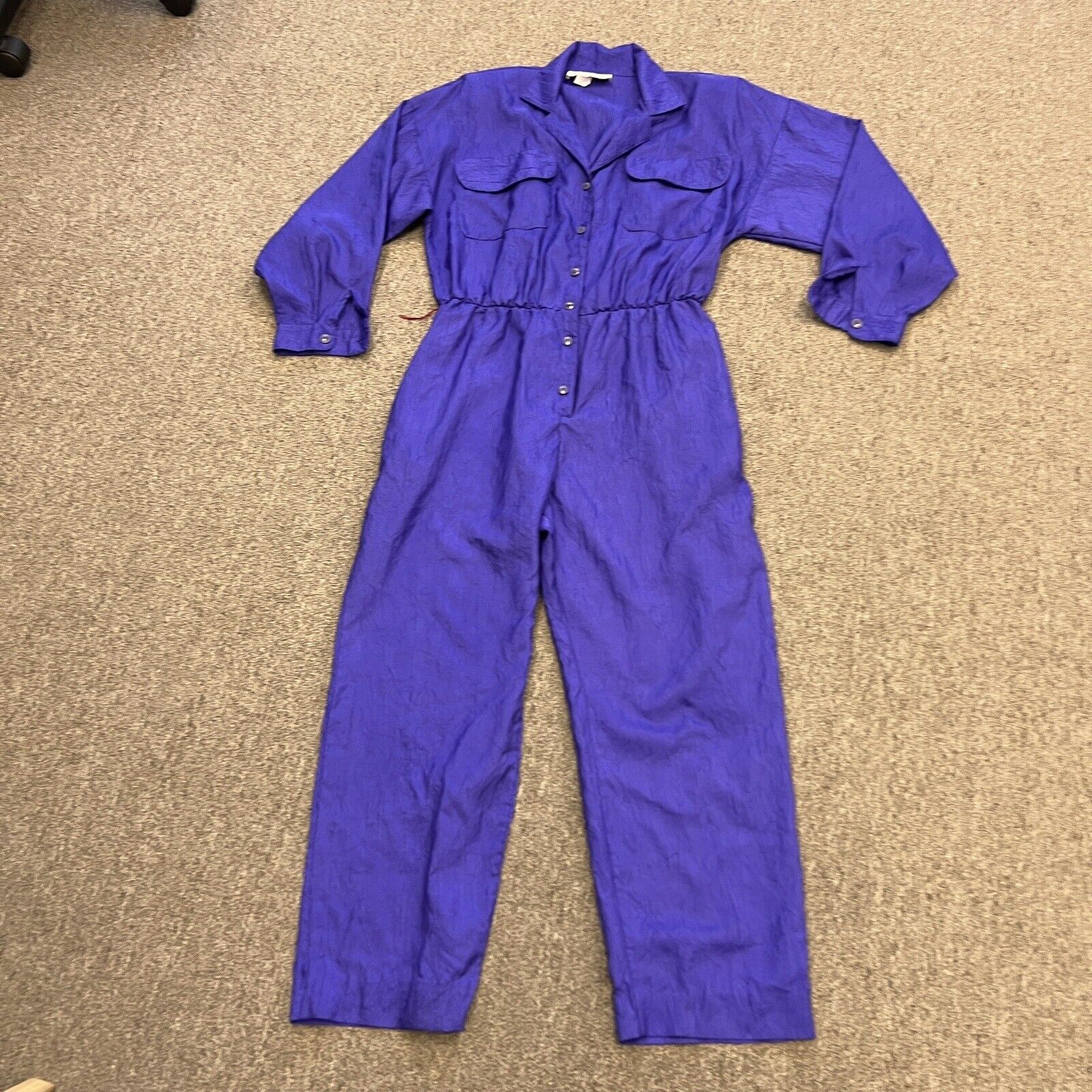 Vintage L Rothschild San Francisco Womens Jumpsuit Purple Long Sleeves USA Sz 14