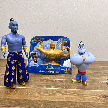 Disney Aladdin Genie & Light Up Lamp Speaker device Set 3 See Description