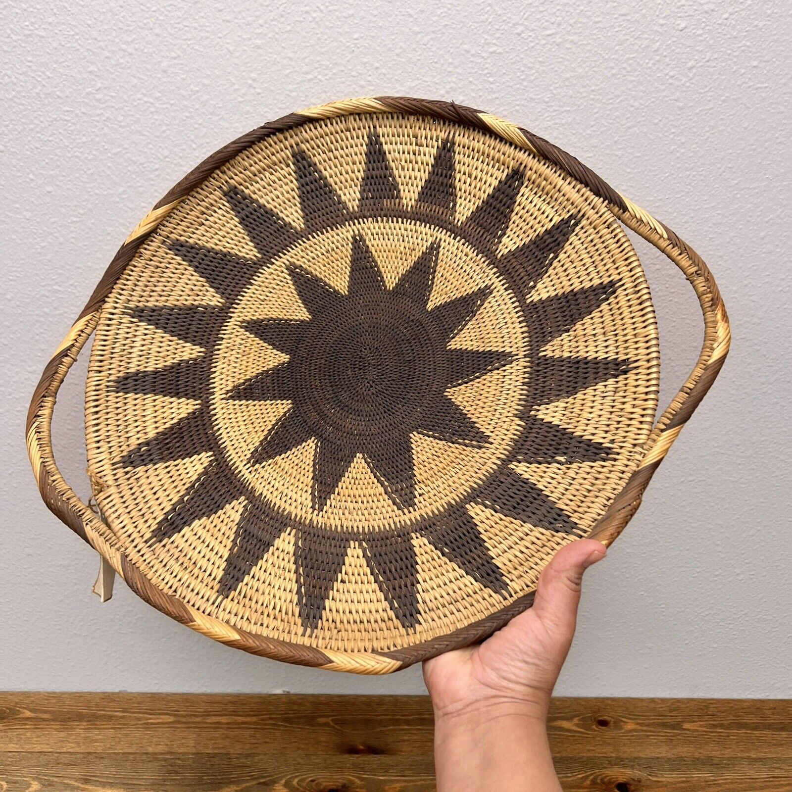 Vintage Y Studio Hand Woven Papua New Guinea Tray/Wall Hanging Basket