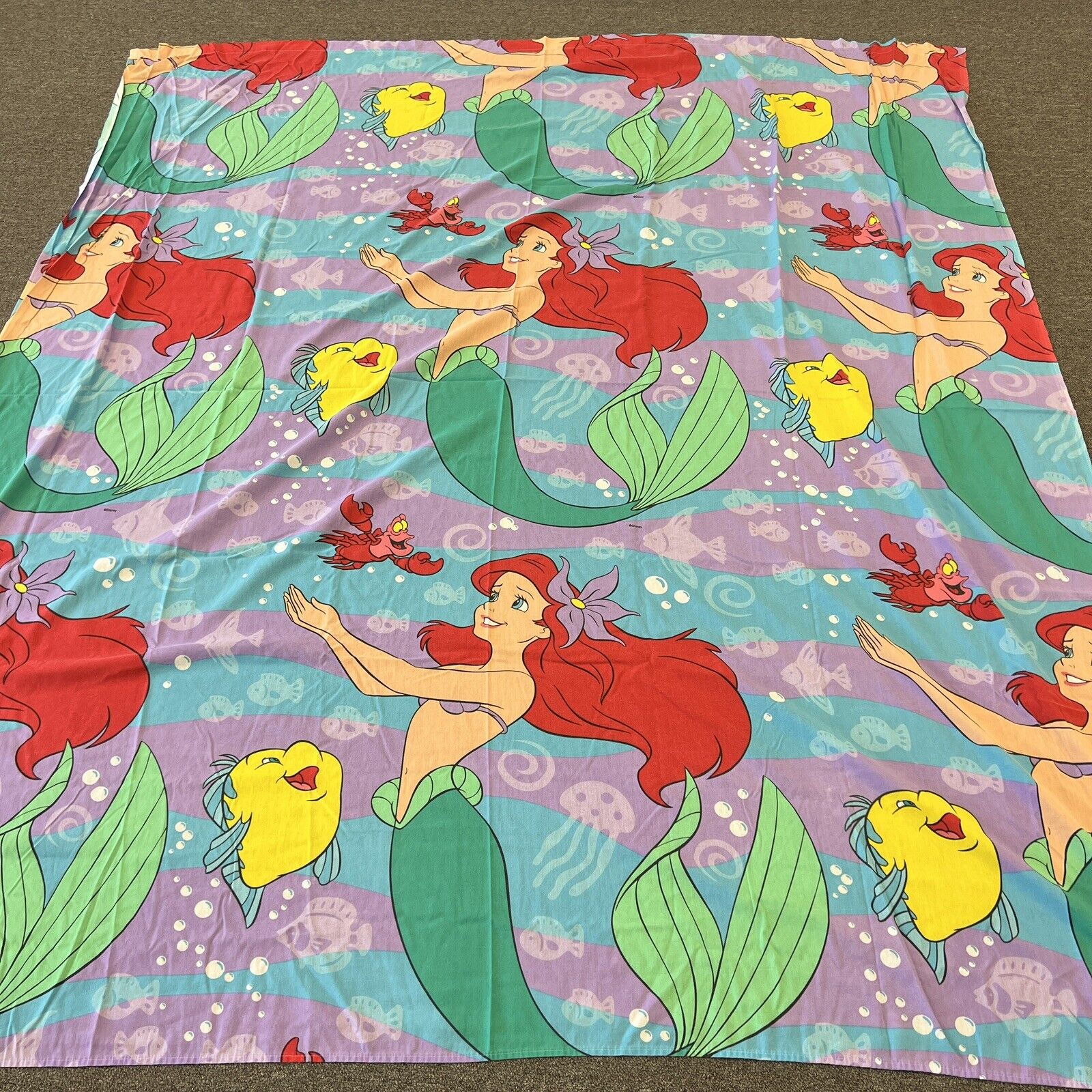 Disney The Little Mermaid Springs Full Flat Sheet 1 Piece Single Sheet