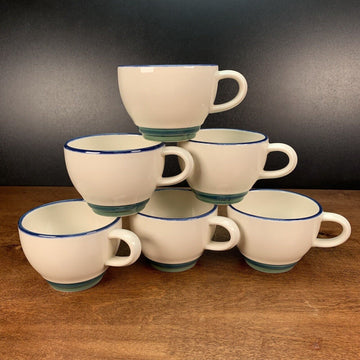 Pfaltzgraff Ocean Breeze Coffee Cups Vintage Round Mugs Set Of 6