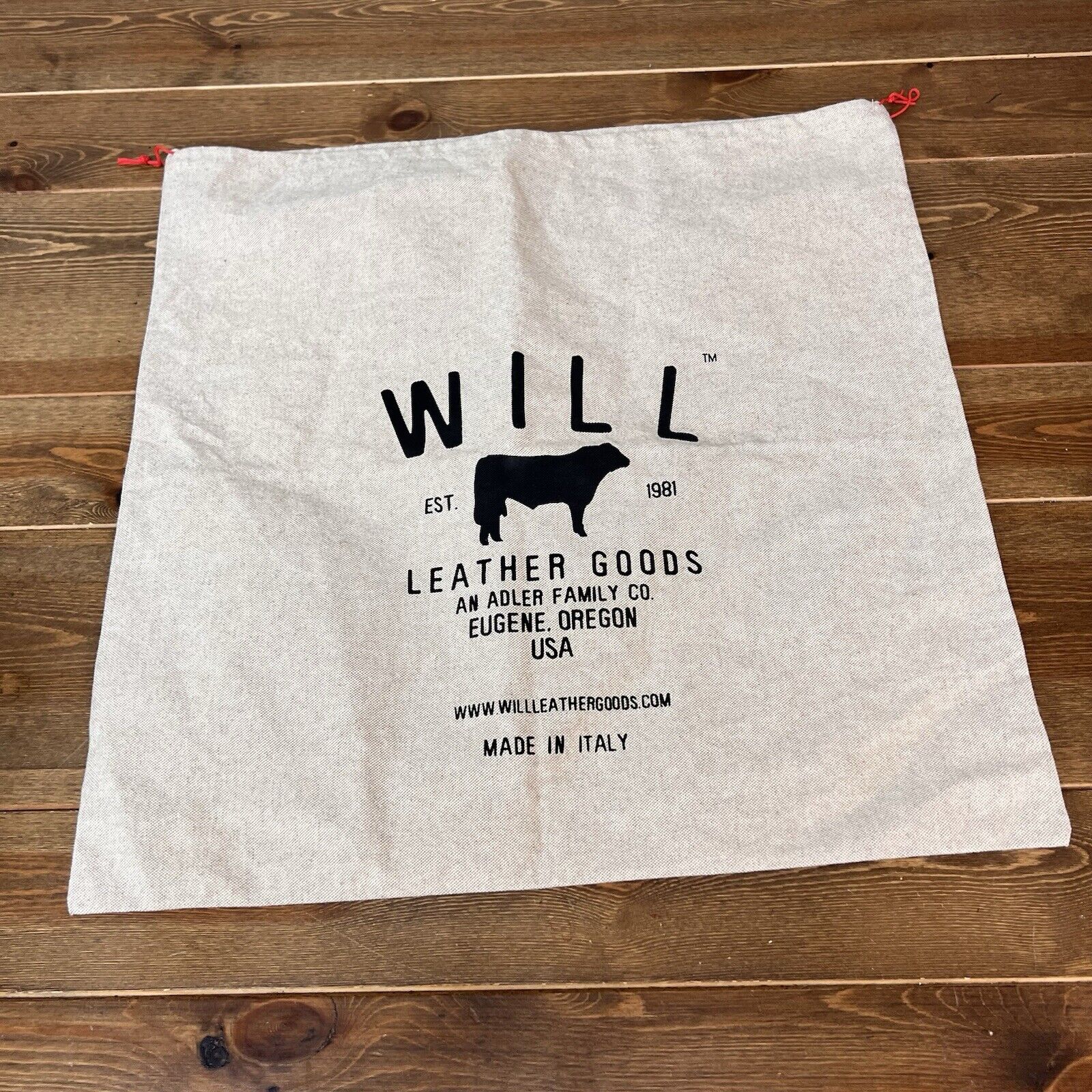 Will Leather Goods Canvas Dust Cover/ Drawstring Bag