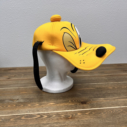 Disney Parks Pluto Hat With Ears Cap Adult Size Cosplay Plush Dog Face Yellow