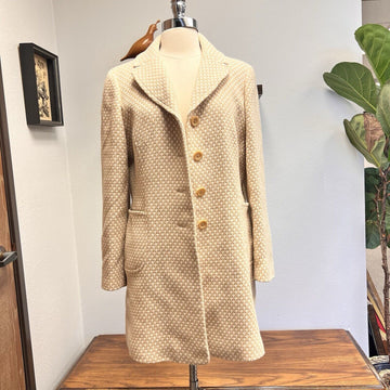 Ann Taylor Loft Beige Wool-blend Pea Coat Womens 12 Petite