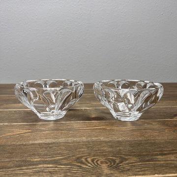 Oleg Cassini Lead Crystal Signed Bowl BLEIKRISTALL GERMAN Candy Dish Set Of 2