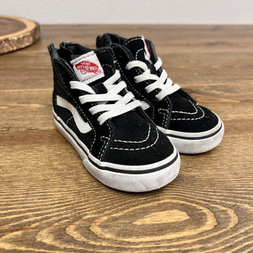 Vans Legendary SK8-Hi Zip Black White Toddler 6 Shoes Heel Zippers Easy-In/Out