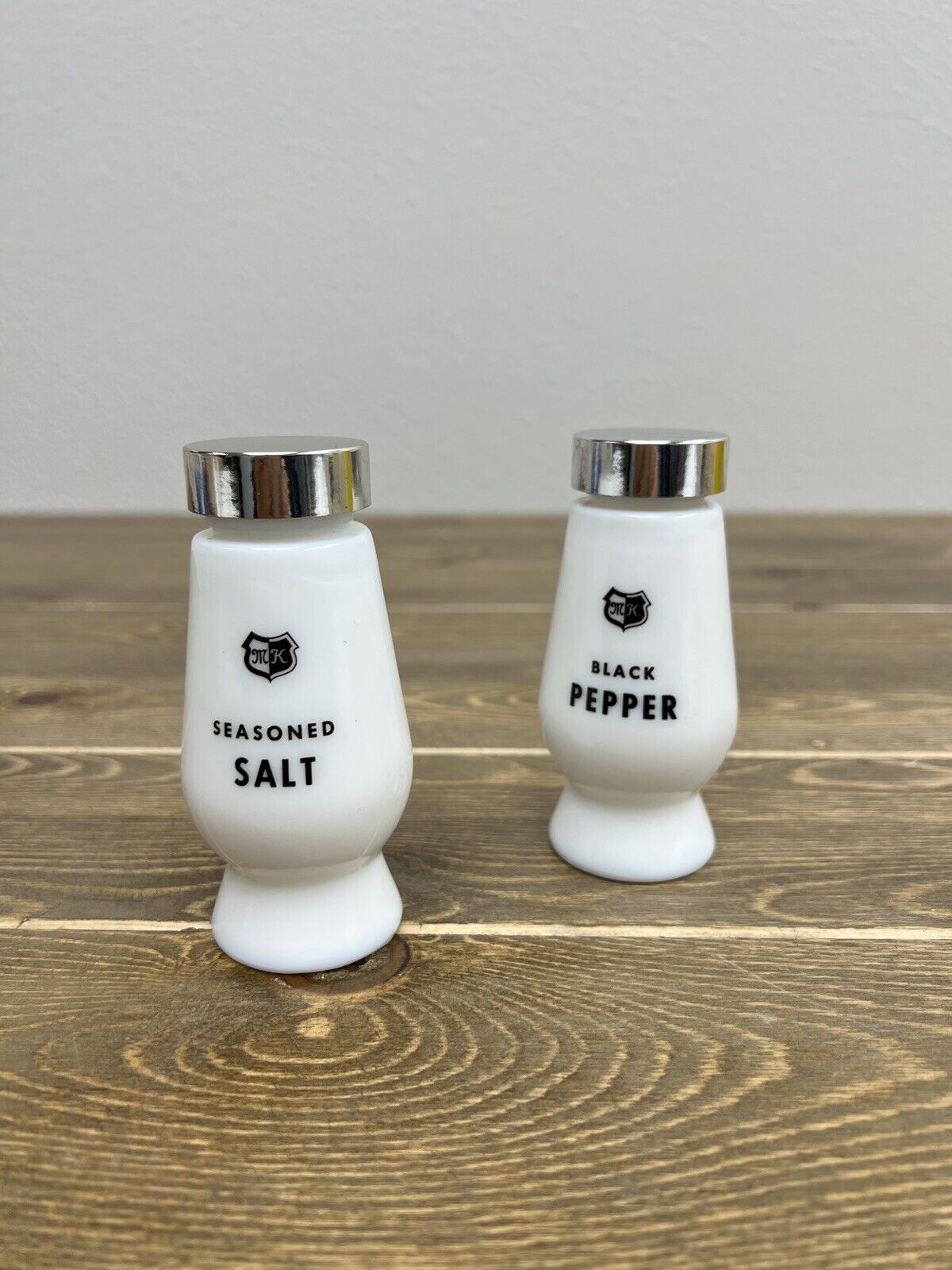 Vintage Set Of Salt & Pepper Milkglass Shakers Marion-Kay House Of Flavors