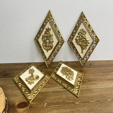 Vintage Set of Four MCM Dart Ind. Diamond Shaped Wall Plaques