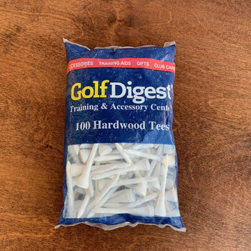 Golf Digest  Wood Golf Tees White - 100 in Package
