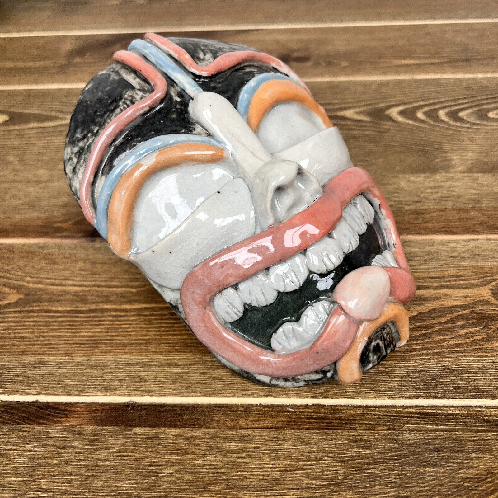 Pacific Islander Handmade Ceramic Mask Art Decor