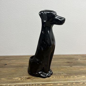 1990 George Lamson Animal Factory Tall Black Dog Planter