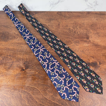 2 Neckties Ties Holiday Christmas Candy Cane’s