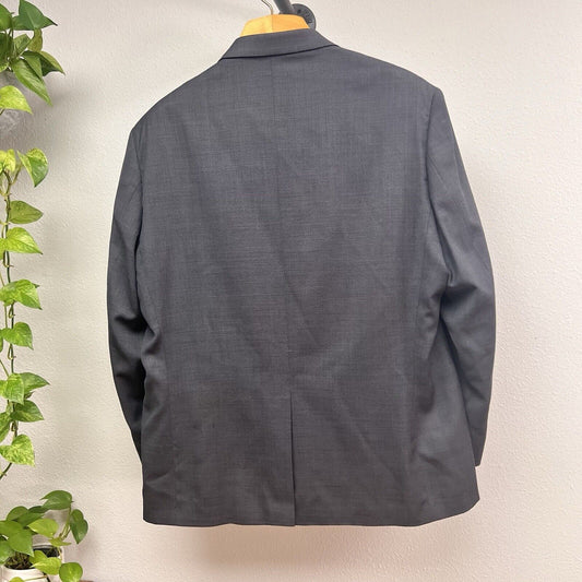 Lauren Ralph Lauren Jacket Dark Gray Herringbone 100% Wool Blazer Sport Coat 48R