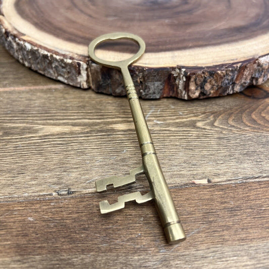 Vintage Solid Brass Skeleton Key Paper Weight Larger