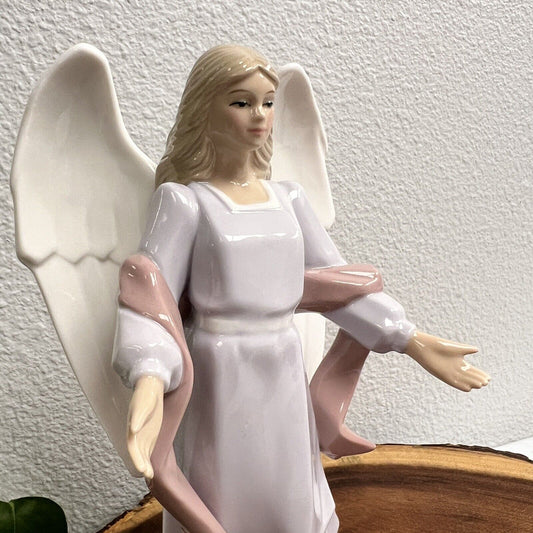 Porcelain Angel Wings Figurine HMC LIC Light Blue & White