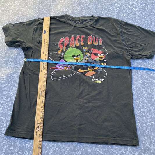 Men's Black T-Shirt, Colorful, Angry Birds Space, Spaced Out T-Shirt Sz2xl