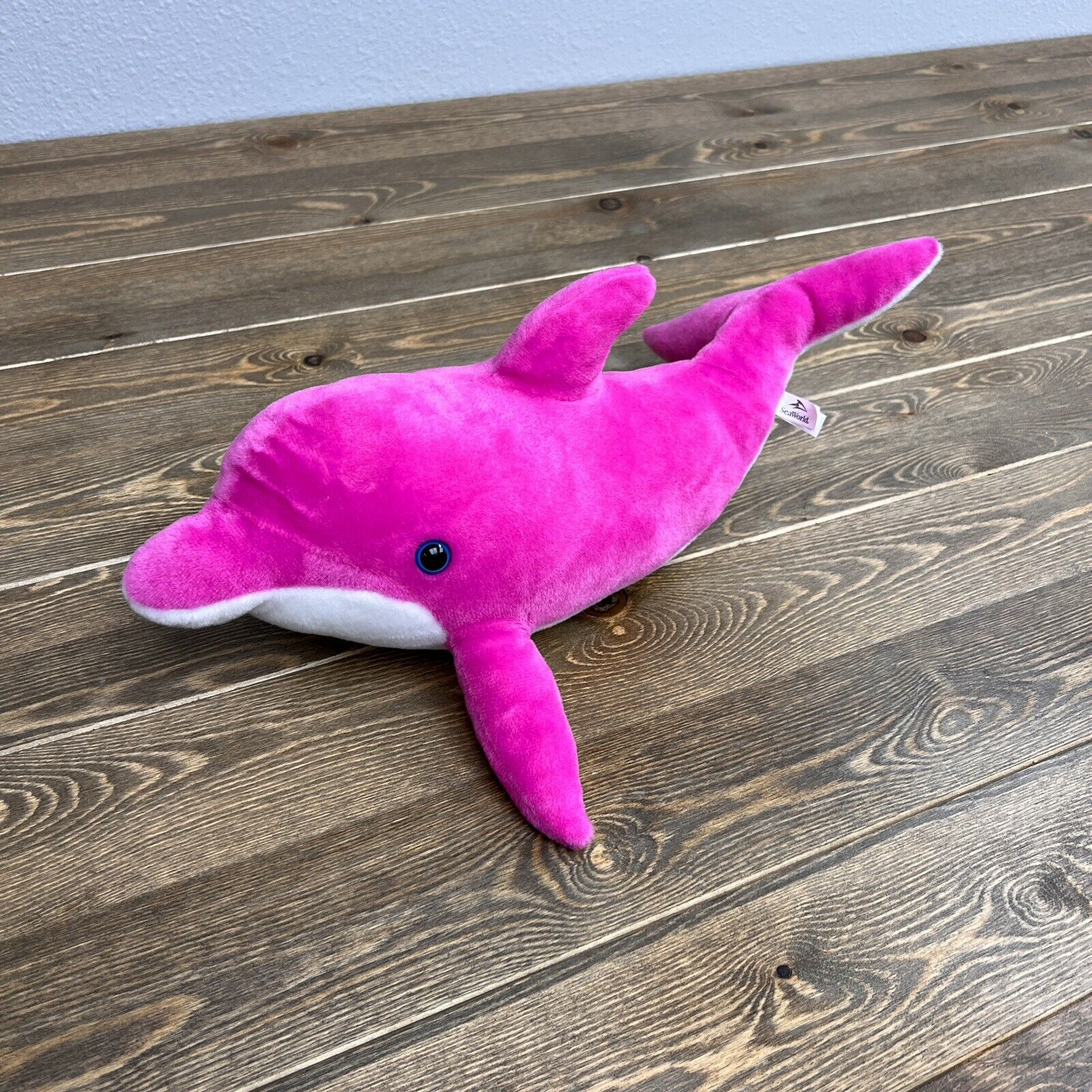 SeaWorld Dolphin 17” Plush Stuffed PINK & WHITE