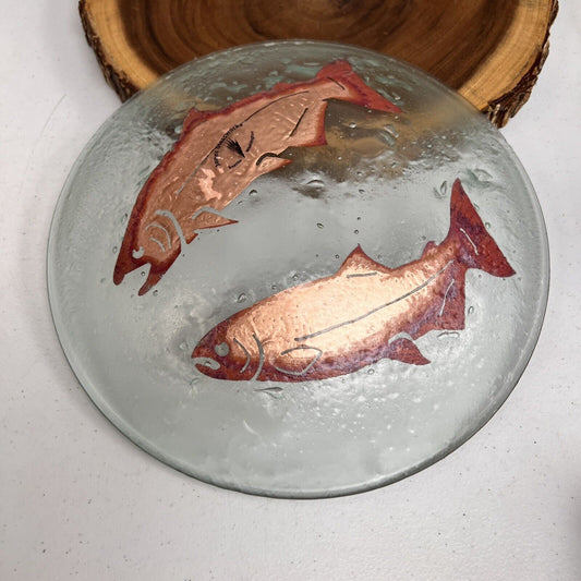 Jones Glassworks fish plate, 10.5" Seattle Vintage