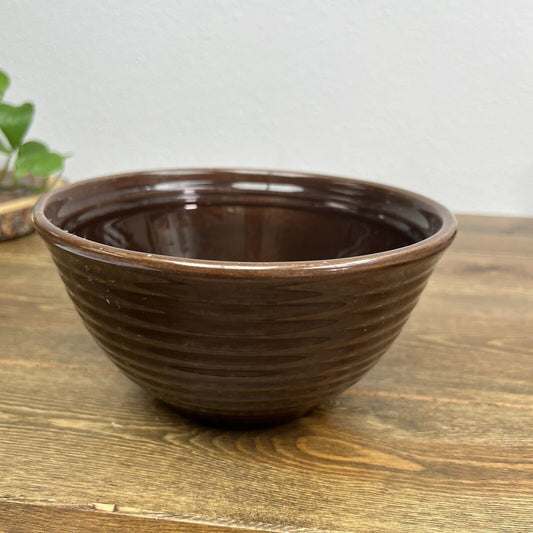 Vintage Bauer Los Angeles California Pottery Ringware Mixing Bowl #24 Brown