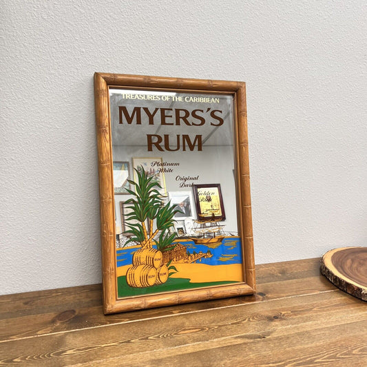 Vtg Myers's Rum Mirror Sign Tiki Bar Lounge Mancave Decor Ship Tropical Beach