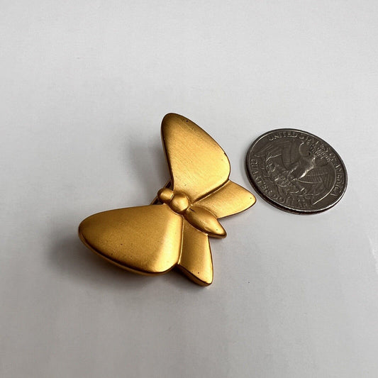 Vintage Signed AK ANNE KLEIN  Gold Tone BUTTERFLY Brooch Pin