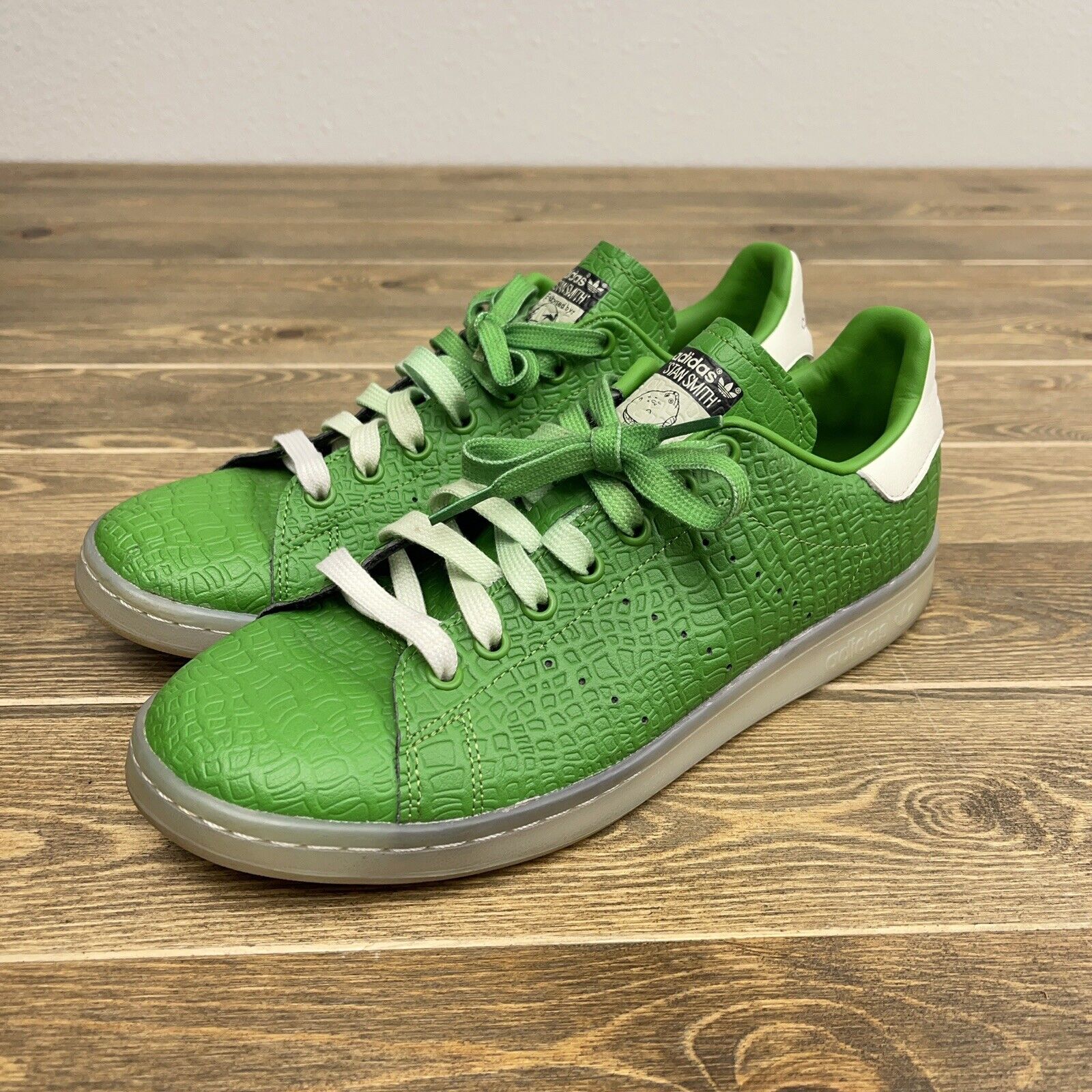 Rare Men's Size 9 Adidas Originals Stan Smith x Disney Toy Story Rex Dino Green