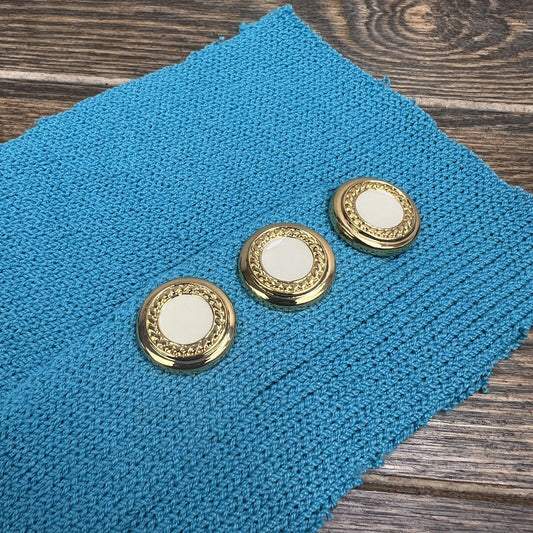 St. John Clothing Buttons Replacement Gold Tone Round Set Of 3 Vintage