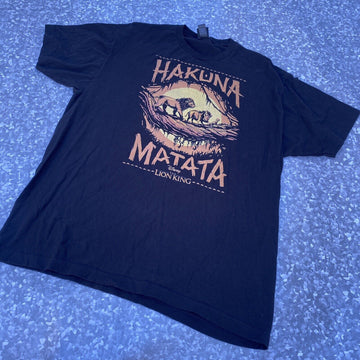 Disney The Lion King Hakuna Matata Graphic T-shirt Dark Gray Men's XL