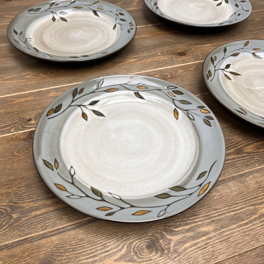 4 Pfaltzgraff Everyday Rustic Leaves Dinner Plates 11.25” Stoneware Replacement