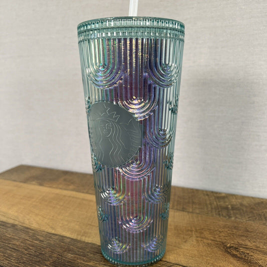 Starbucks Spring Easter 2022 Mermaid Green Iridescent Tumbler 24oz Venti