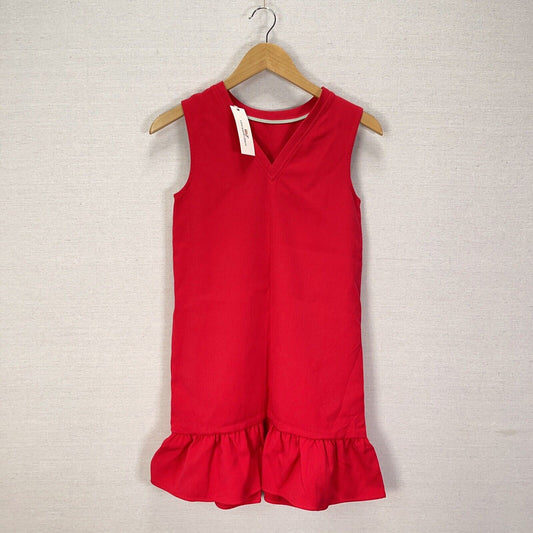 Vineyard Vines Girls Drop Waist Pointe Dress in Red Velvet Size Large