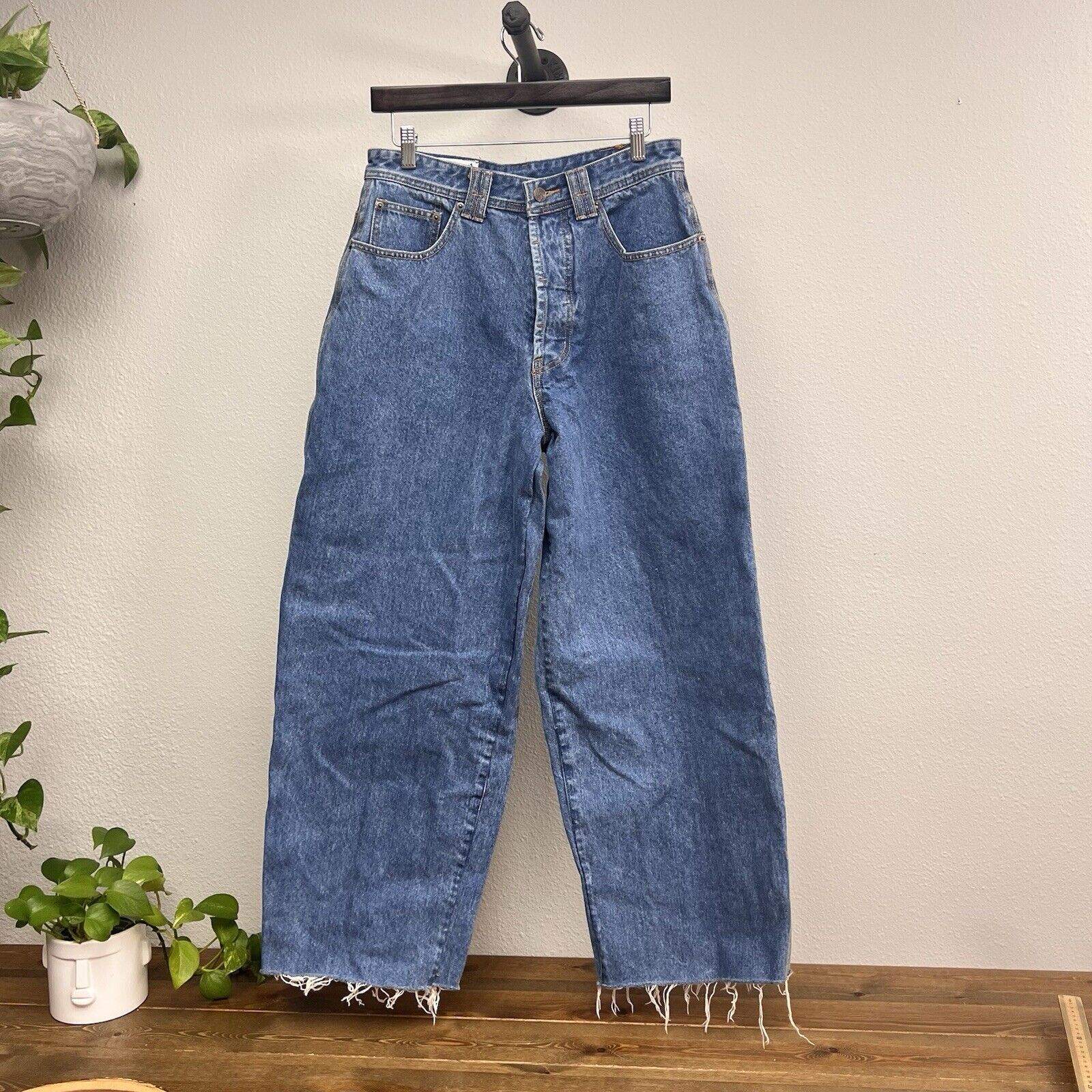 GOOUCH Rare 1980’s High Waisted Wide Leg Button Fly 32 x 29 Baggy Denim Jeans