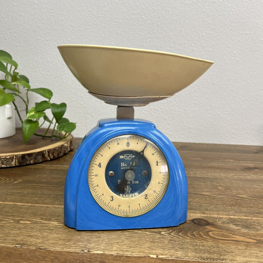 Vintage SALTER  Kitchen  Scale #59 Blue Made In England Retro