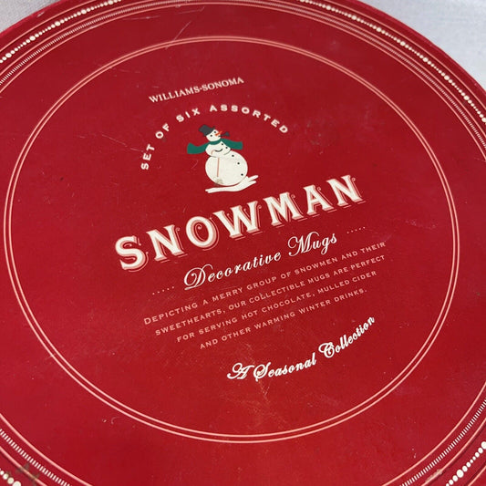 Williams Sonoma Mugs Snowman Coffee Tea Cups 5  Christmas