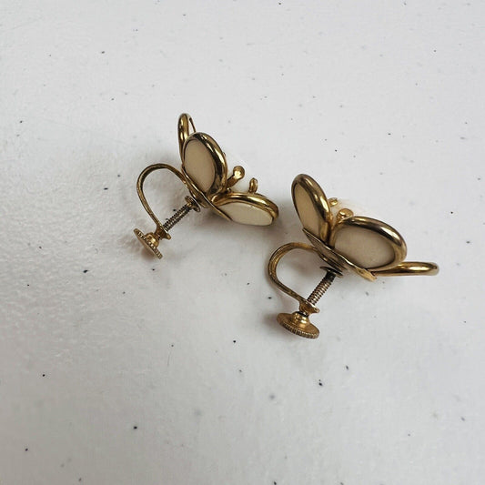 Vintage  flower screw back earrings