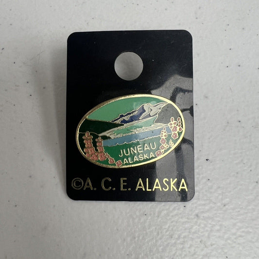 Juneau Alaska & Bear Hat Pin Lot of 2