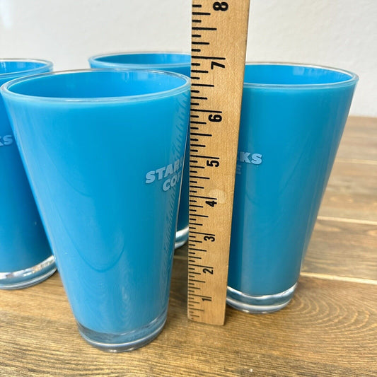 Aqua Blue Starbucks 21oz Thick Plastic Cold Beverage Cup Tumbler 2007 Set of 4