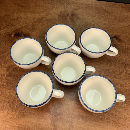 Pfaltzgraff Ocean Breeze Coffee Cups Vintage Round Mugs Set Of 6