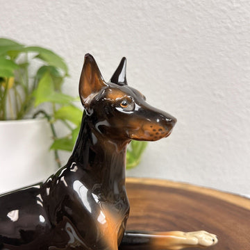 Andrea by Sadek Porcelain Figurine Doberman Pinscher Dog Sitting