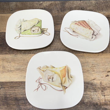 Ceramiche Tadinate Cheese Plates W/ Farm Animals Set of 3 Made in Italy